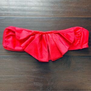 Target Xhilaration Women's Ruffle Pleat Bandeau Bikini Swim Top - Hot Pink | M